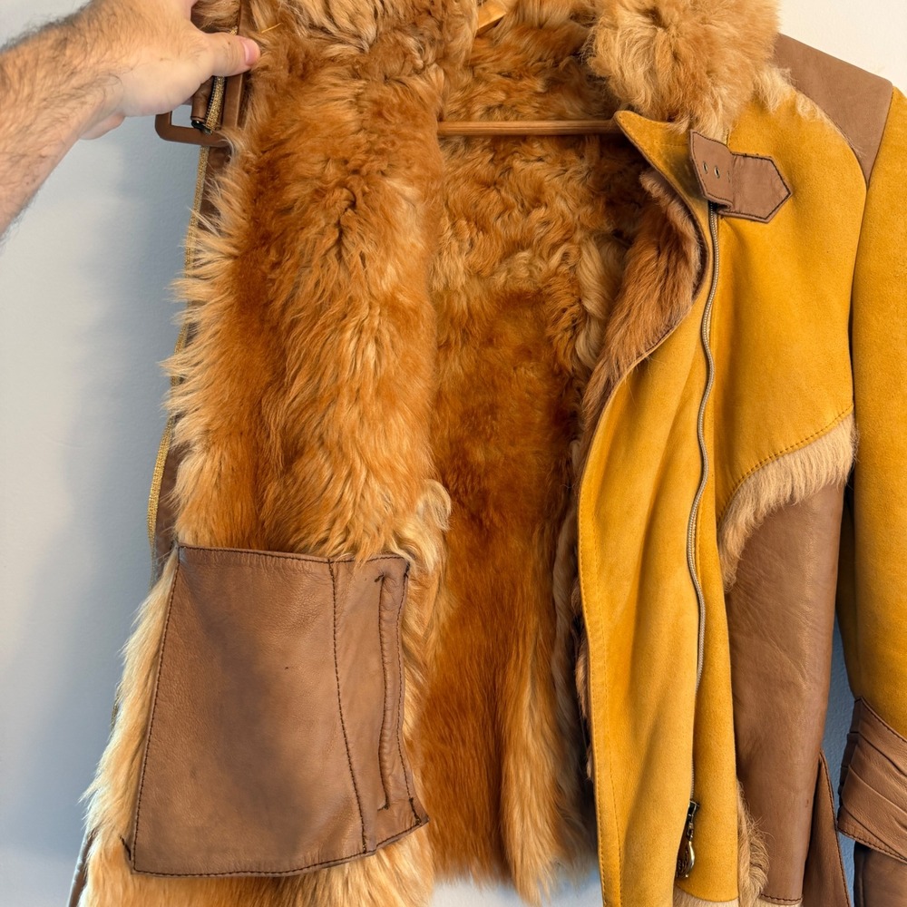 Voyage Invest in the Original Fox Fur Sheepskin Jacket Womens Medium Custom Rare - Picture 6 of 11